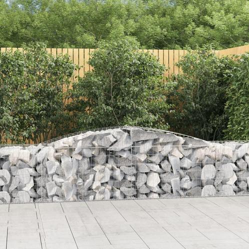 vidaXL Schanskorf gewelfd 400x50x60/80 cm gegalvaniseerd, Tuin en Terras, Bloempotten, Nieuw, Verzenden