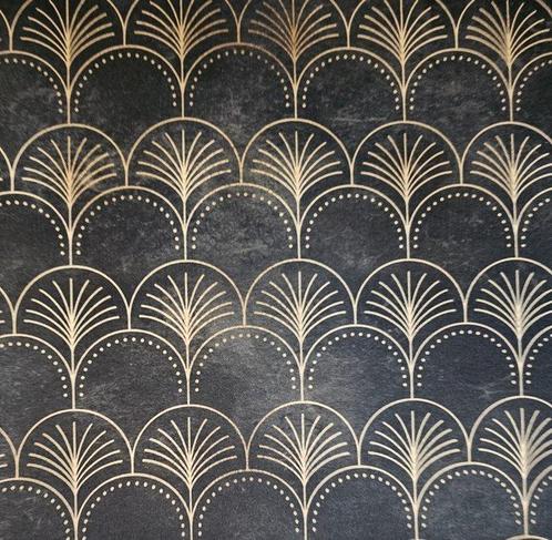 Zeldzaam Art Deco goudkleurig textiel - 300x280cm -, Antiek en Kunst, Kunst | Designobjecten