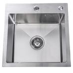 Lendo Online Évier Inox Argent 44×44 Trou de Robinet