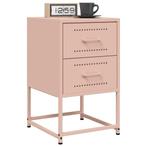 vidaXL Nachtkastjes 2 st 36x39x60,5 cm staal roze, Huis en Inrichting, Verzenden, Nieuw