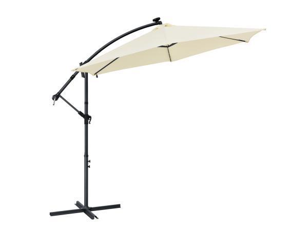 Veiling - Parasol Brazil - 3,5 m - Incl. LED - Wit, Tuin en Terras, Parasols
