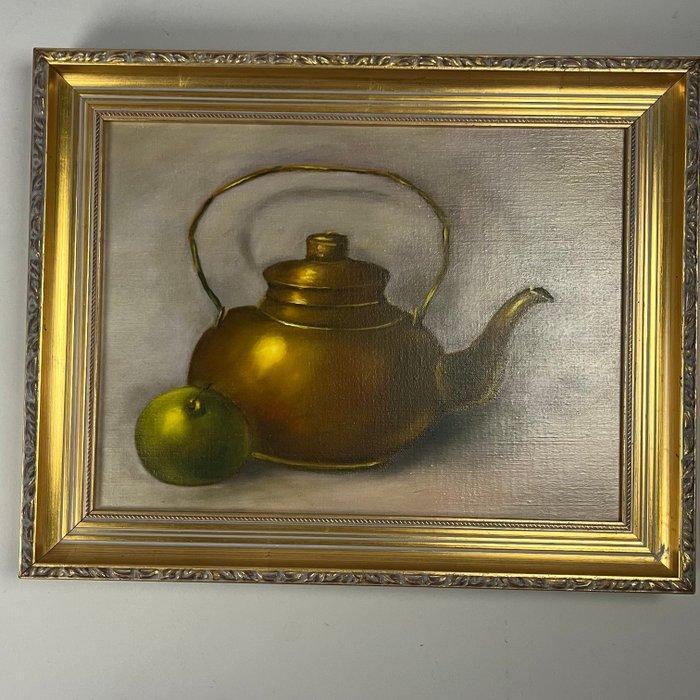 Decoratief ornament (2) - Schilderijen, Olieverf op doek:, Antiek en Kunst, Curiosa en Brocante