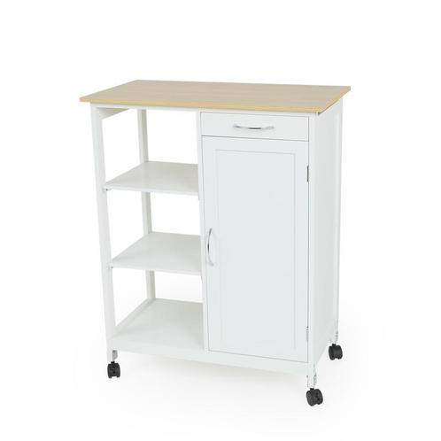 Keukentrolley op wielen - wit - 67 x 37 x 84 cm, Huis en Inrichting, Kamerplanten, Verzenden