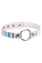 Choker Zilver Holografisch Ring Iridescent Collar Ketting Se, Handtassen en Accessoires, Kettingen, Ophalen of Verzenden, Nieuw