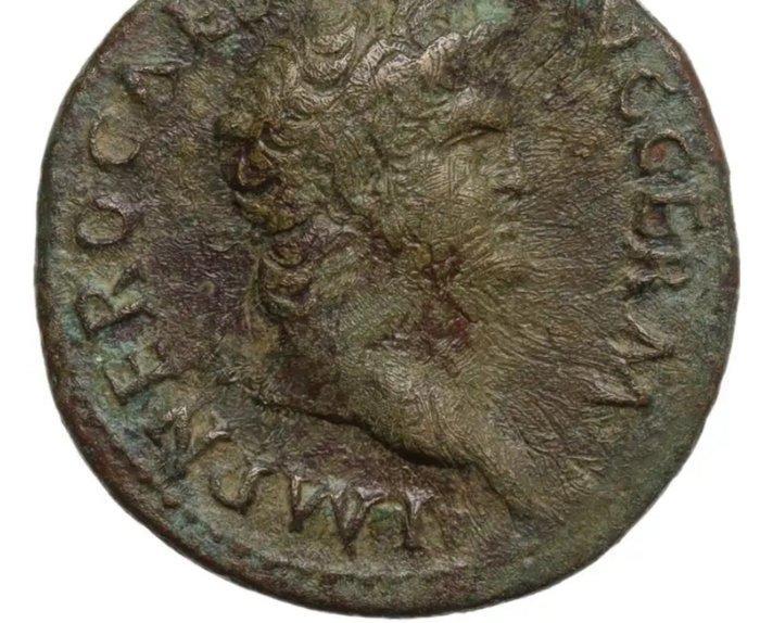 Romeinse Rijk. Nero (54-68 n.Chr.). As Lugdunum - Victory, Postzegels en Munten, Munten | Europa | Niet-Euromunten