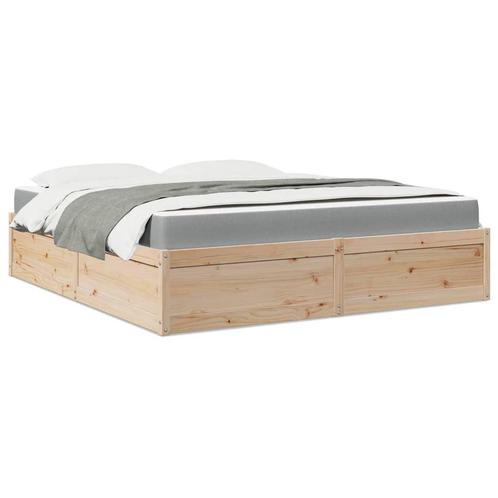 vidaXL Lit avec matelas 180x200 cm bois massif de pin, Maison & Meubles, Chambre à coucher | Lits, Neuf, Envoi