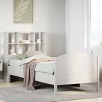 vidaXL Bed met boekenkast zonder matras grenenhout wit, Huis en Inrichting, Verzenden, Nieuw