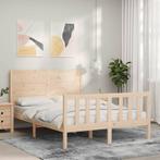 vidaXL Bedframe met hoofdbord massief hout, Huis en Inrichting, Slaapkamer | Bedden, Verzenden, Nieuw