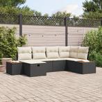 vidaXL 6-delige ligzetel set met kussens zwart poly rattan, Verzenden, Nieuw
