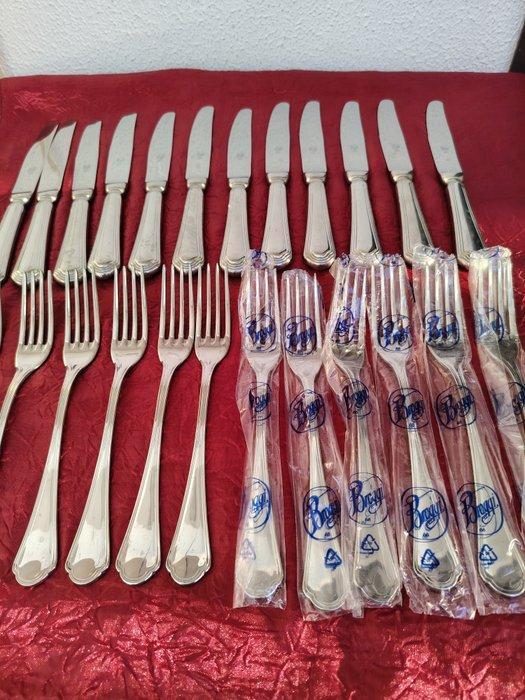 Broggi - Bestekset voor 12 personen (24) - Staal - Zonder, Antiek en Kunst, Antiek | Meubels | Tafels