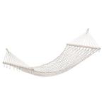 Hangmat - 260 x 80 cm - gevlochten touw – Crème, Tuin en Terras, Ophalen of Verzenden, Nieuw