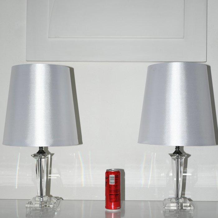 Tafellamp (2) - Kristal, Glas, Staal, Verchroomd, Een, Huis en Inrichting, Overige Huis en Inrichting