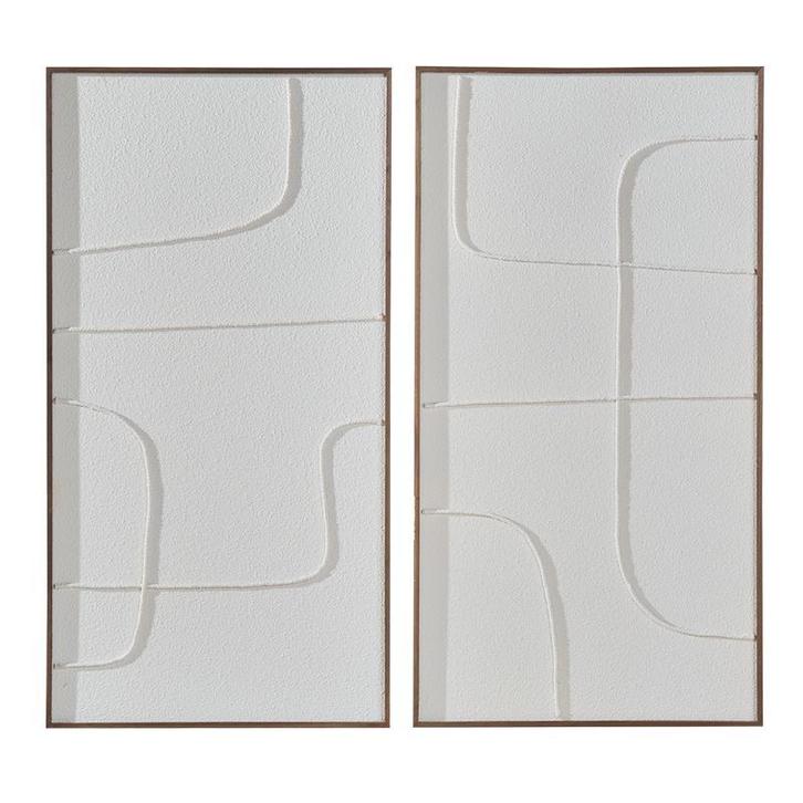 Wanddecoratieset in houten lijst - 2 stuks | 55 x 2,5 x 105, Huis en Inrichting, Keuken | Potten en Pannen, Nieuw, Verzenden