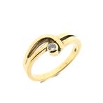 Gouden solitair ring met diamant | 0,05 ct. (gouden ring), Gebruikt, Overige kleuren, Ophalen of Verzenden, Kleiner dan 17