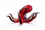 Sculpture, Handgeblazen Glazen Octopus – Rood/Zwart –