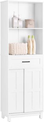 2dekans | SoBuy - Badkamer Hoge Kast - 56 x 30 x 165cm - Wit, Huis en Inrichting, Ophalen of Verzenden, Nieuw
