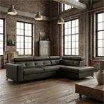 Leren hoekbank Nova - 2,5 zits + longchair, Ophalen of Verzenden