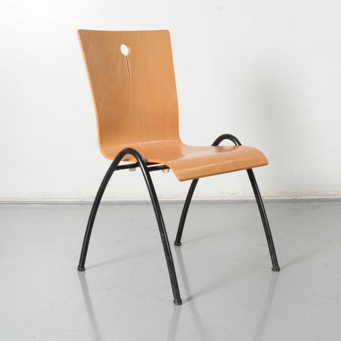 Frontseat kantinestoel, beuken, 4-poot onderstel, Huis en Inrichting, Stoelen, Gebruikt, Ophalen of Verzenden
