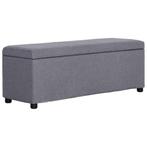 vidaXL Bankje met opbergvak 116 cm polyester lichtgrijs, Verzenden, Nieuw