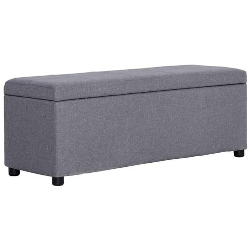 vidaXL Bankje met opbergvak 116 cm polyester lichtgrijs, Huis en Inrichting, Overige Huis en Inrichting, Nieuw, Verzenden