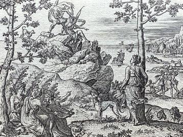 Étienne Delaune (1518/19-1595) - Death of Orion, with Apollo
