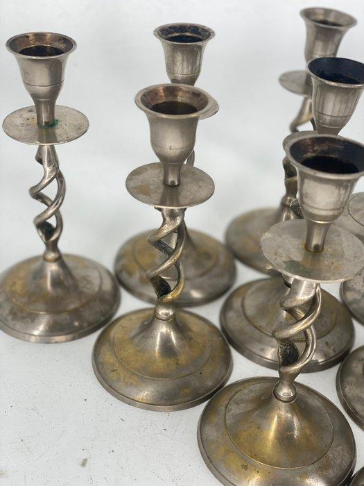 Kandelaar (12) - Messing - Tafel kandelaars, Antiek en Kunst, Curiosa en Brocante