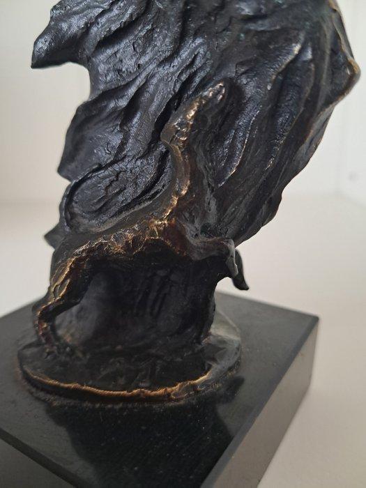 Beeldje - Bronzen dame met dieren, Antiquités & Art, Curiosités & Brocante