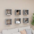 vidaXL Wandschappen kubus 6 st 26x15x26 cm betongrijs, Huis en Inrichting, Verzenden, Nieuw