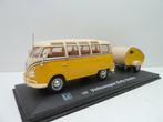Cararama 1:43 - Modelauto -VW T1 Bully Samba Bus met Caravan