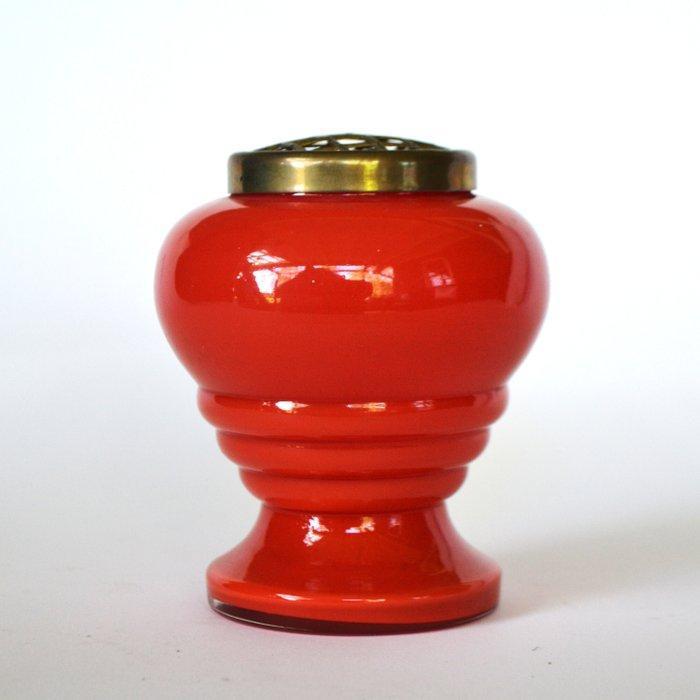 Vase - Laiton, Verre, Antiek en Kunst, Kunst | Designobjecten