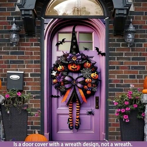 Deurcover Halloween polyester 90x180 cm per stuk, Huis en Inrichting, Woonaccessoires | Kunstplanten en Kunstbloemen, Nieuw