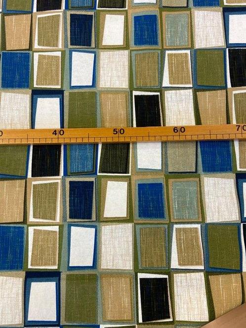 Exclusieve stof met geometrische patronen in dubbele hoogte, Antiek en Kunst, Antiek | Tapijten, Tafelkleden en Textiel