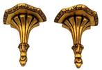 Wanddecoratie - gouden blad - Paar muurconsoles, Antiek en Kunst