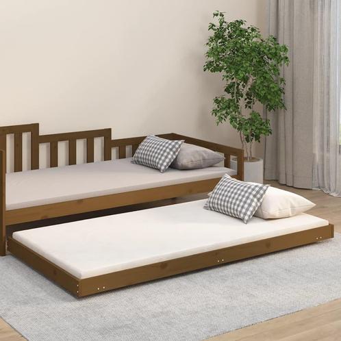 vidaXL Bedframe massief grenenhout honingbruin 90x200 cm, Huis en Inrichting, Slaapkamer | Bedden, Nieuw, Verzenden
