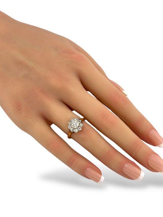 Ring - 14 karaat Geel goud, Verfijde 14K roségouden ring met, Handtassen en Accessoires, Ringen