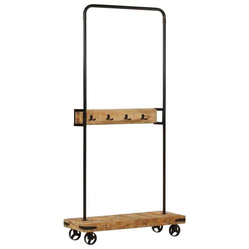 vidaXL Kledingrek met wieltjes 90x35x190 cm massief, Huis en Inrichting, Woonaccessoires | Kapstokken, Nieuw, Verzenden