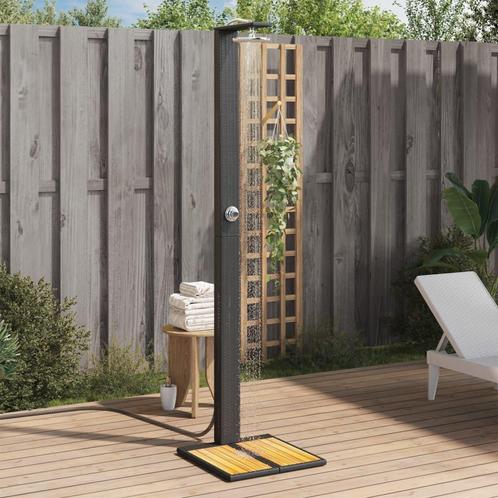 vidaXL Buitendouche 50x55x224 cm poly rattan en acaciahout, Tuin en Terras, Zwembaden, Nieuw, Verzenden