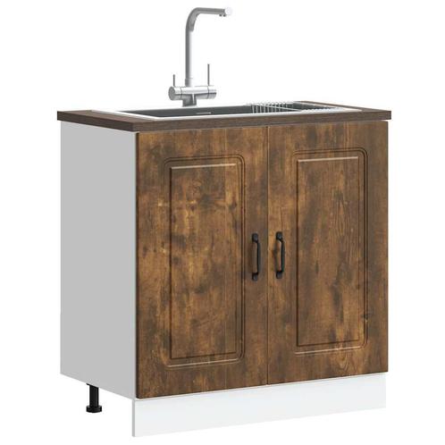 vidaXL Spoelbakonderkast Kalmar 80x46x81,5cm bewerkt hout, Huis en Inrichting, Kasten | Overige, Nieuw, Verzenden