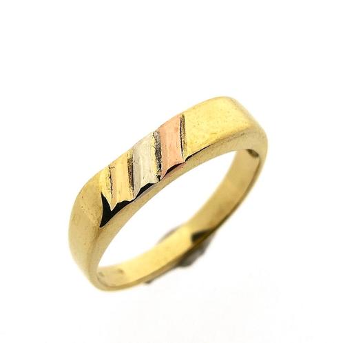 Tricolor gouden pink ring | Heren (zegelring), Handtassen en Accessoires, Ringen, Heer, Overige kleuren, 17 tot 18, Gebruikt, Goud