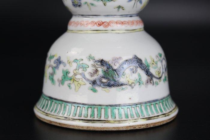 Kandelaar - Porselein - Famille verte w/ dragons, Antiek en Kunst, Antiek | Overige Antiek