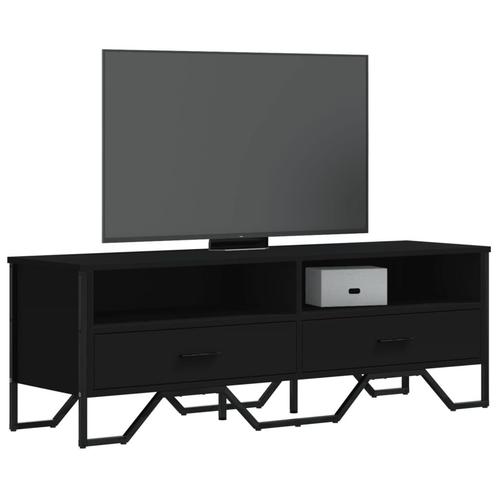 vidaXL Meuble TV noir 122x34x41 cm bois dingénierie, Maison & Meubles, Armoires | Mobilier de télévision, Neuf, Envoi