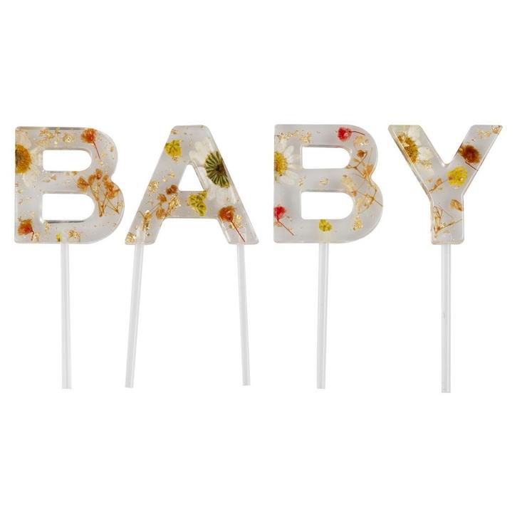 Babyshower Cupcake Toppers Baby 4st, Hobby en Vrije tijd, Feestartikelen, Nieuw, Verzenden