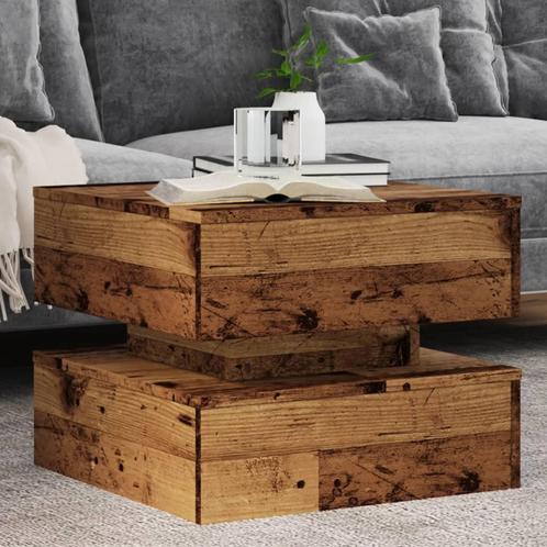vidaXL Salontafel met LED-verlichting 50x50x40 cm oud, Huis en Inrichting, Tafels | Salontafels, Nieuw, Verzenden