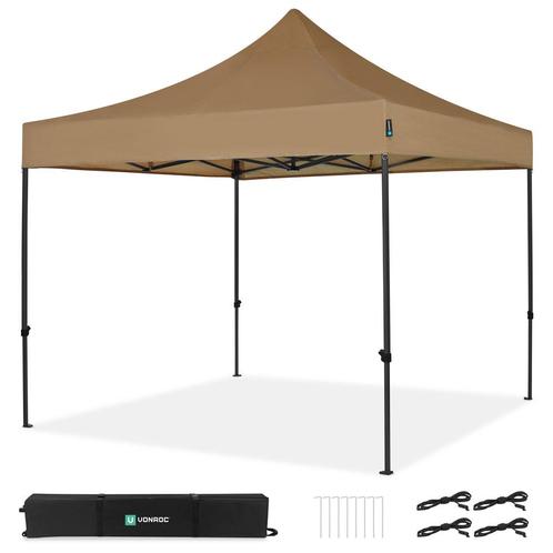 Partytent - 3x3m - Premium easy-up Partytent | Beige, Tuin en Terras, Partytenten, Nieuw, Verzenden