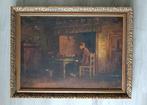École néerlandaise (XX) - Larens interieur met boer, Antiek en Kunst