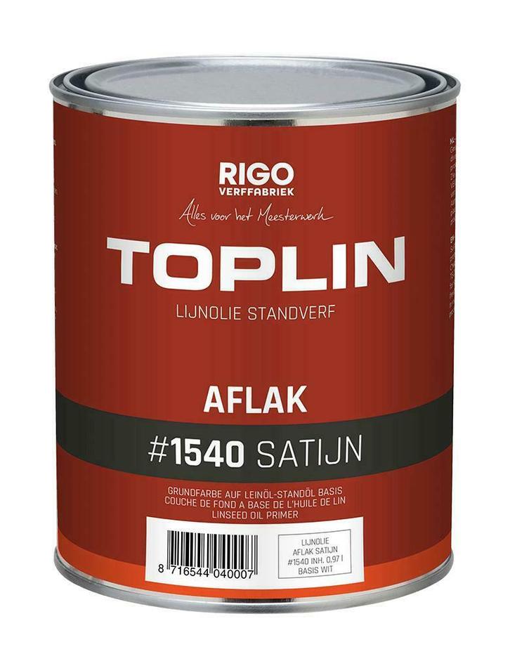 TOPLIN #1540 AFLAK SATIJN standverf op lijnolie basis (voorh, Doe-het-zelf en Bouw, Verf, Beits en Lak, Nieuw, Verzenden
