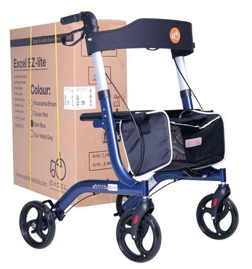 Excel Caremart EZ-Lite Rollator Dark Blue (Nieuw), Divers, Déambulateurs, Enlèvement ou Envoi