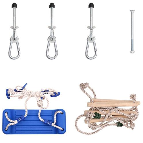 vidaXL Schommelzitje met touwladder polyetheen blauw, Kinderen en Baby's, Speelgoed | Buiten | Speeltoestellen, Nieuw, Verzenden