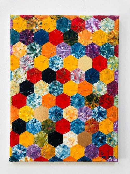 Pierre Joseph - Mosaic patchwork 10, Antiek en Kunst, Kunst | Schilderijen | Modern