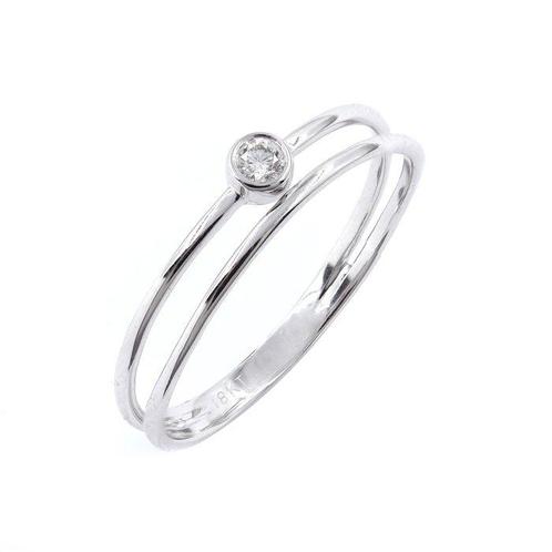 Sans Prix de Réserve - Bague - 18 carats Or blanc -  0.06ct., Bijoux, Sacs & Beauté, Bijoux anciens